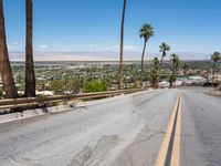 street view with mountains and palm trees behind it in las vegas, california, united