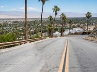 street view with mountains and palm trees behind it in las vegas, california, united