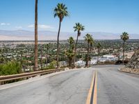 street view with mountains and palm trees behind it in las vegas, california, united