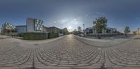 an image of the streets in a big city from another view, fisheye lens