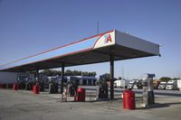 Suburban Gas Station, USA on a Clear Day 001