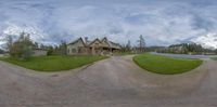 an image of a house from the side in 360s wheels as seen from the street