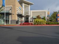 Suburban Neighborhood with Residential and Commercial Buildings