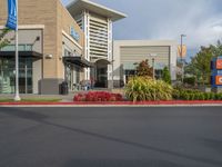 Suburban Neighborhood with Residential and Commercial Buildings