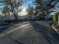 Suburban View of Clear Sky and Road Curve in San Francisco, California, USA