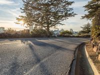Suburban View of Clear Sky and Road Curve in San Francisco, California, USA