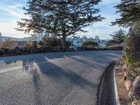Suburban View of Clear Sky and Road Curve in San Francisco, California, USA