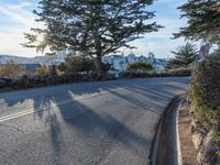 Suburban View of Clear Sky and Road Curve in San Francisco, California, USA
