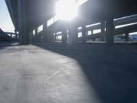 the sun shines brightly through windows in a large building as if the sunlight is falling off