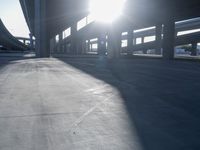 the sun shines brightly through windows in a large building as if the sunlight is falling off