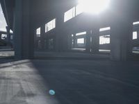 the sun shines brightly through windows in a large building as if the sunlight is falling off