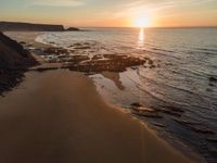 Sunlit Beach in Portugal: An Aerial View