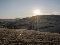 Sunlit Tuscany Hills: A Beautiful Landscape in Italy