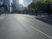 the sun shines brightly on a quiet urban street in san francisco, california, during the day