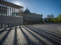 Sunny Berlin: Modern Architecture on Cobblestone Streets