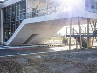 Sunny California: City Walkway under a Clear Sky