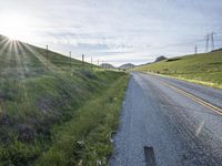 Sunny California Landscape: A Green Field Under the Sun