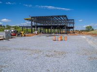 Sunny Clear Sky: Road Construction Building