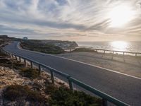 Sunny Coastal Road in Portugal with Ocean View