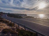 Sunny Coastal Road in Portugal with Ocean View