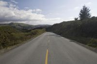 Sunny Countryside on Highland Road with Mountain Landforms 003