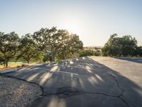 Sunny Dawn over California Road Parking Lot