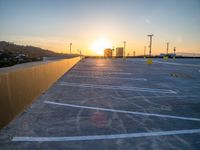 Sunny Dawn Shadow over Parking Lot in Los Angeles (001)