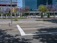 Sunny Day in Barcelona: Office Buildings Casting Shadows