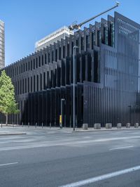 A Sunny Day in Barcelona: Sleek Office Buildings and Clear Skies