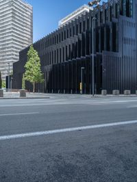 A Sunny Day in Barcelona: Sleek Office Buildings and Clear Skies