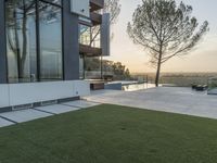 Sunny Day in Los Angeles: A Beautiful Lawn in front of a House