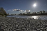 A Sunny Day in Nature: Landscape by the Lake