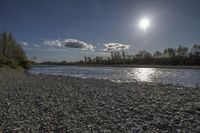 A Sunny Day in Nature: Landscape by the Lake