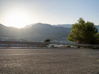 Sunny Day in a Parking Lot in Mallorca, Spain