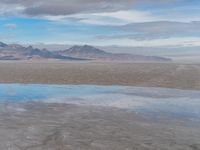 Sunny Day in Salt Desert: Sunshine Illuminates the Landscape