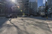 Sunny Day Toronto Street View with Skyscraper