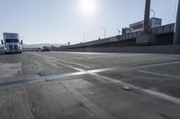 Sunny Highway with Motion Blur on Asphalt Road