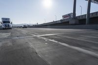 Sunny Highway with Motion Blur on Asphalt Road