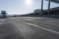 Sunny Highway with Motion Blur on Asphalt Road