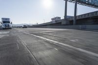 Sunny Highway with Motion Blur on Asphalt Road