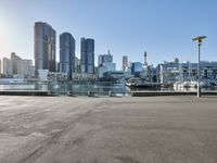 Sunny Morning at Harbourside Promenade: A Waterfront View