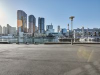 Sunny Morning at Harbourside Promenade: A Waterfront View