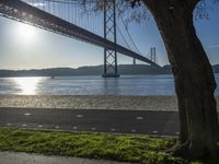 Sunny Road in Lisbon, Portugal at the Break of Day