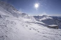 Sunny Winter View of Mountain Range in France, Europe