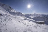 Sunny Winter View of Mountain Range in France, Europe