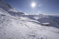 Sunny Winter View of Mountain Range in France, Europe