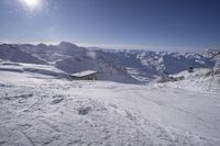 Sunny Winter View of Mountain Range in France, Europe