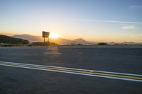 Sunrise over the Asphalt Road in South Africa