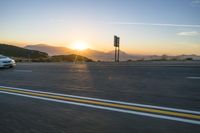 Sunrise over the Asphalt Road in South Africa