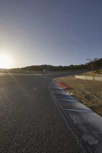 Sunrise in California, USA: Road Bathed in Yellow Sunlight